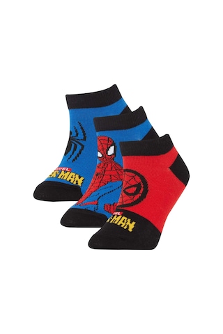 DeFacto Erkek Çocuk Marvel Spiderman Pamuklu 3'lü Patik Çorap X9652A6NSKR1