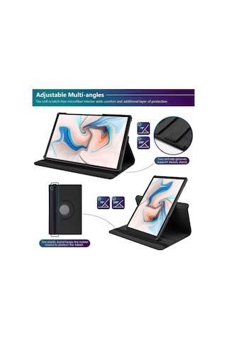 Samsung Galaxy Tab A9+ Plus 11 Inç Tablet Uyumlu 360 Döner Pu Deri Kılıf Seti Sm-x210 Kılıf