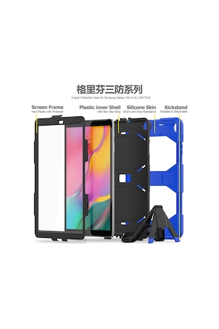 Cosmotex Newface Samsung Galaxy T510 Tab A 10.1 Kılıf Griffin Tablet Kapak - Mavi