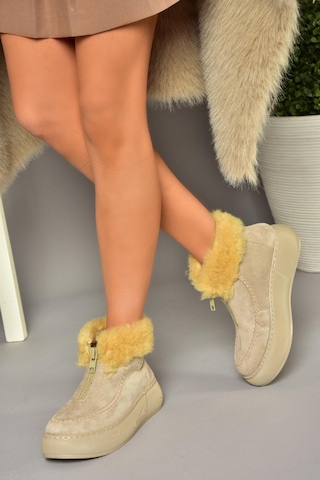 Fox Shoes T811231102 Bej Süet Kadın Bot Bej-süet Bej