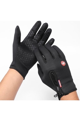 Vkemall Xl Turuncu Çift Katlı Renkli Reçmeli Outdoor Eldiveni - Kayak, Dağcılık, Bisiklet İçin Sıcak Tutucu, Anti-kayma, Su Ve Rüzgar Geçirmez, Dokunmatik Ekran Uyumlu Diğer