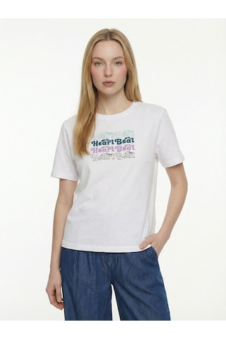 LOFT Boxy Fit Kadın Tshirt K.kol Beyaz