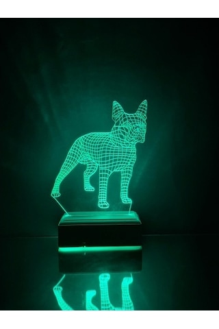 Özel Tasarım Kişiye Özel Hediye Küçük Köpek 3D Led Lamba
