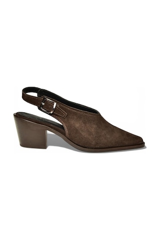Fox Shoes Y654322202 Kahverengi Hakiki Deri Süet Kalın Alçak Topuklu Western Ayakkabı