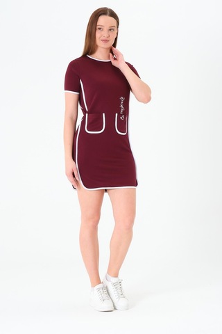 Sortie Collection Biyeli Elbise Bordo