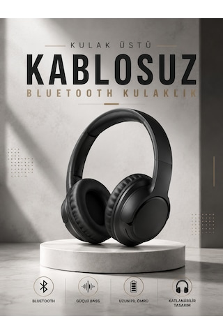 Kulak Üstü Kablosuz Bluetooth Kulaklık Yüksek Ses Kaliteli Anc Özelliği - Lisinya