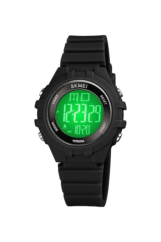 Xindoker Skmeı 1716 Çocuklar İçin Dijital Saat - 7 Renkli Led Arka Işığı, Zaman/hafta/tarih/alarm, 5atm Su Geçirmez Spor Silikon Kol Saati Siyah Çok Renkli