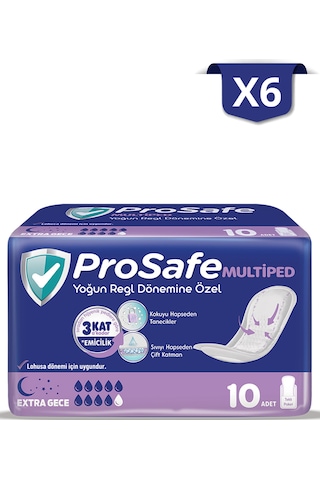 Prosafe Multiped Extra Gece 10'lu X6
