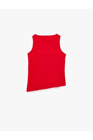 Koton Pamuklu Asimetrik Kesim Kayık Yaka Kolsuz Atlet Kırmızı 6skg30113ak