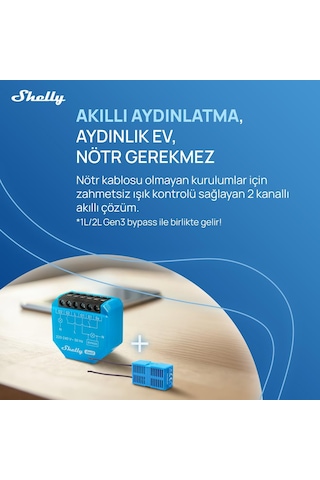 Shelly 2l Gen3 Nötrsüz 2 Kanallı Akıllı Röle