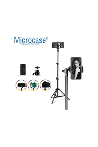 3 Ayak Sabitleyici Alüminyum Cep Telefonu Kamera Dslr Tripodu 201 Cm - Al2496 Siyah Standart