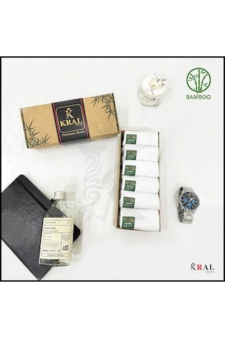 Kral Socks Erkek Çorap 6 Çift Dikişsiz Yazlık Bambu Kısa Patik Set Hediye K