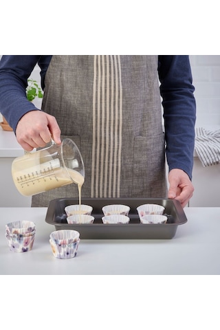 Muffin Kağıdı, Çiçek Desenli-çok Renkli, 65 Adet Açık Gri