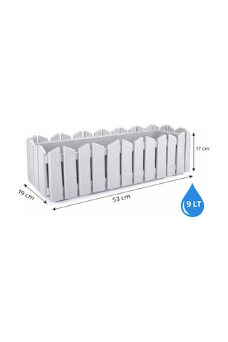 Omnipazar Ozn-616 Efes Askılı Balkon Saksı Takımı 9 Litre No:2 Gri