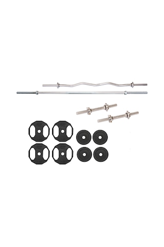 Acdspor 40 KG Döküm Halter Dambıl Ağırlık 120 CM Uzun Bar + Z Bar