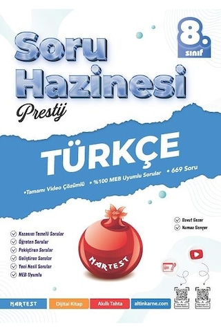 Nartest Yayınları 8.sınıf Soru Hazinesi Paragraf-türkçe-matematik-fen Bilimleri-inkılap Tarihi-din Kültürü Seti 6 Kitap