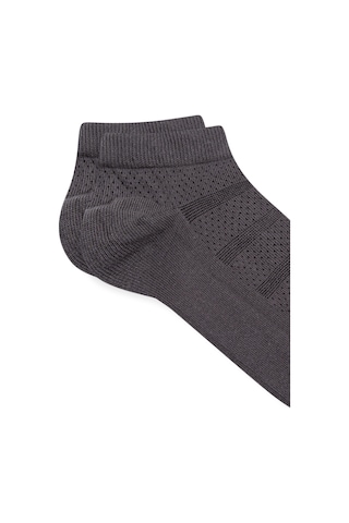 Mavi - Çizgili Gri Patik Çorap 092043-25817 Gri (426941892) Gri