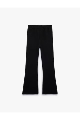 Koton Beli Lastikli Basic İspanyol Paça Pantolon Siyah 7wkg40118ak