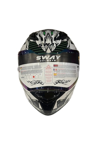 Sway Sw 850 Full Face Kapalı Motosiklet Kaskı Beyaz - Yeşil
