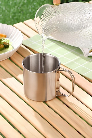 Çelik Katlanır Kulp Kahve Kamp Bardağı Fincanı cin573-2 2 Adet 330 ML