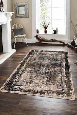 Kahverengi Modern Klasik Kaymaz Tabanlı Dekoratif Halı Ar111n11