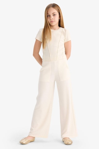 DeFacto Kız Çocuk Wide Leg Geniş Bol Paça Beli Lastikli Eşofman Altı C1180A825SMER98 Ekru
