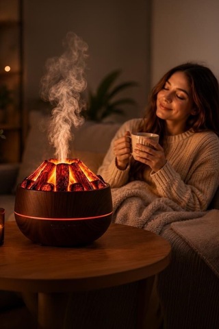 Hava Nemlendiricisi H11 Koyu Kahve 300 Ml Ev Aksesuarı Sunum Objesi Dekoratif Lamba