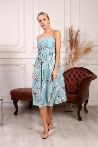 Aymeravm - Sırt Dekolteli Ip Askılı Desenli Kadın Elbise - Kn... (547454546)