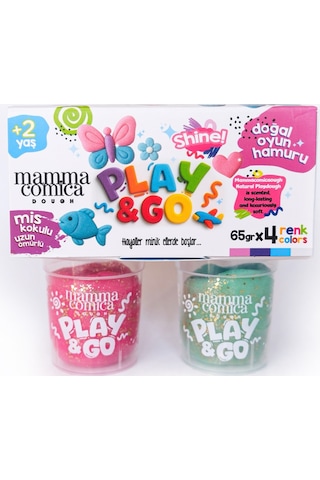Play & Go 4 Lü Doğal Simli Oyun Hamuru Seti 4 Renk X 75 Gr Çok Renkli
