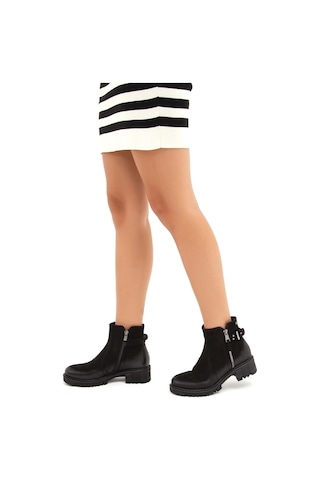 Tamer Tanca Kadın Hakiki Deri Siyah Nubuk Günlük Bot 322 1950807 Bn Bot Sk21-22 Sıyah Nubuk