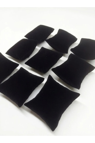 Saat Yastığı 8 X 8 Cm, Babyface Kumaş, Elyaf Dolgulu - 10'lu Paket Siyah