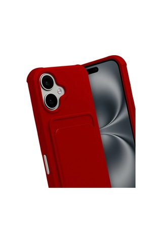 Apple, Uyumlu iPhone 17 Kelvin Kartvizitli Silikon Kırmızı
