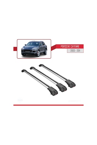 Porsche Cayenne 2003-2011 Arası İle Uyumlu Ace-1 Ara Atkı Tavan Barı Gri 3 Adet Bar