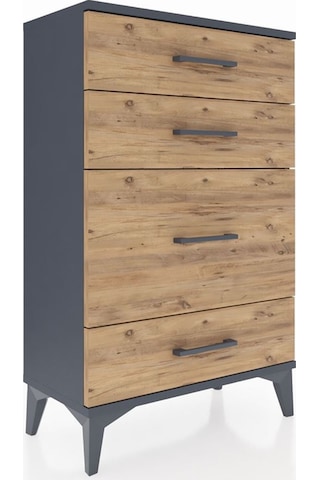 Arges Komodin 4 Çekmeceli 60x30x96 Antrasit-çam Antrasit
