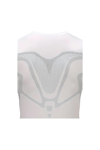 Ghassy Co. Erkek Fitness Hızlı Kuruma Nefes Alabilen Çapraz Daraltma Tipi Kolsuz Spor T-shirt 001 Beyaz