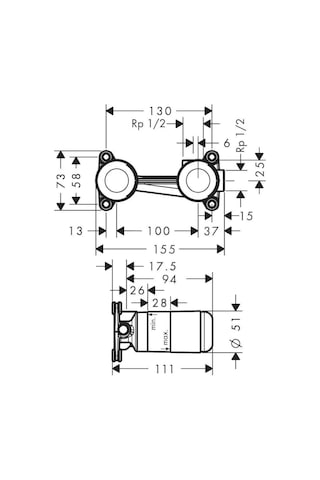 Hansgrohe Ankastre Lavabo İç Set Yeşil