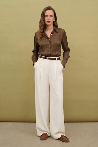 Sateen Salaş Gömlek - Kahve-137365