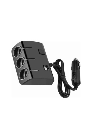 Moveevo Araç Çıgarette Aleti Bölücü 3lü, 2 Usb Portlu Hızlı Şarj, 120w Maksimum Güç, Usb Anahtarı Ve Led Göstergeli, Tüm Araçlar İçin