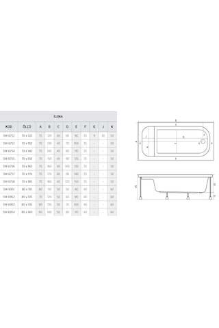 Shower 80X110 Oturmalı Mini Küvet