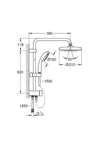 Grohe New Tempesta Tepe Duşlu ve El Duşlu Duş Sistemi Krom