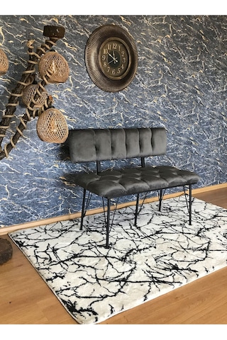 Yirmi15 Metal Ayaklı Metal Alt Kasalı New 2024 Sırtlı Bench Bank Füme