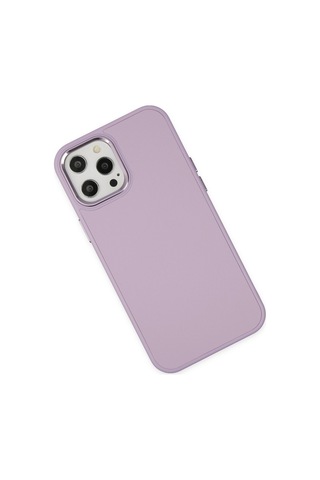 Apple iPhone Uyumlu- 12 Pro Max Kılıf Asya Deri Silikon - Lila