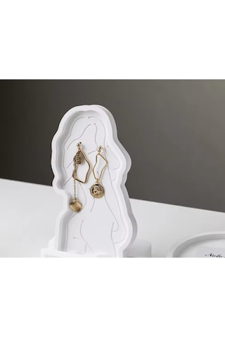 Yaratıcı Kadın Figürlü Takı Tabağı / Sunumluk / Küpe Standı