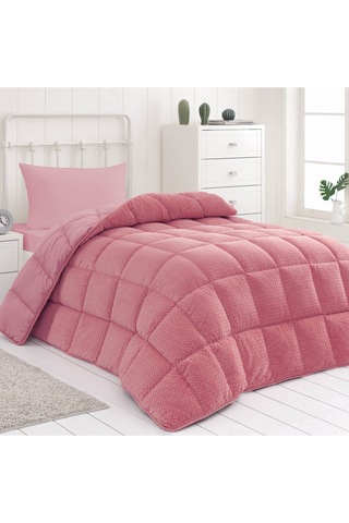 Fashion Tek Kişilik Mikro Zigzag Yorgan Takımı Konforlu, Yumuşak Dokulu 155x215 Pudra Pembe