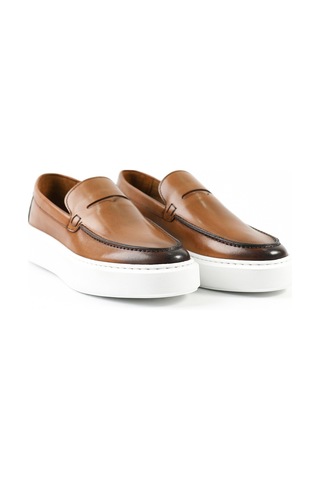Tuna Hakiki Deri Taba Loafer Erkek Ayakkabı Eva Taban - E3845 Taba