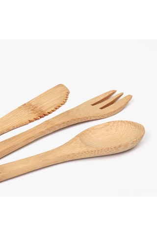 Mufunye 16cm Dişli Bambu Bıçak, Spor Ve Piknikler İçin Taşınabilir 3'lü Beste: Bıçak-çatal-kaşık, Ev Ve Dışarı Kullanıma Uygun Diğer