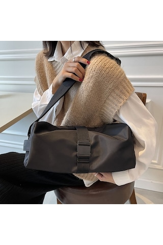 Sones Naylon Su Geçirmez Seyahat Çapraz Askılı Çanta Eğlence Spor Fitness Çantaları Siyah