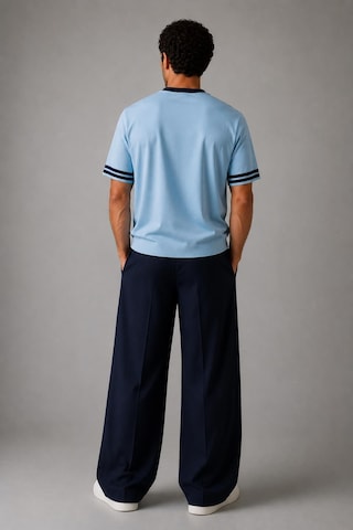 Alexandergardi Şerit Detaylı Kontrast Yaka Basic T-shirt Turkuaz
