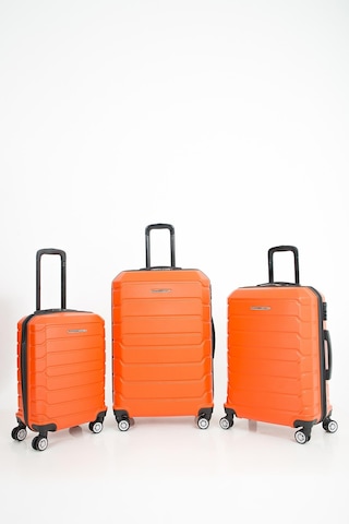 Las Vegas Polo Club Abs Kabin Orta Büyük Ve Makyaj Boy 4'lü Travel Valiz Bavul Seti Turuncu