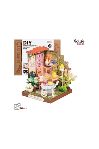 Rolife Ds038 Şık Çay Bahçesi Fancy Tea Yard Dıy Minyatür Maket Model Seti Mini Dollhouse 3d Model Kit Detaylı Dekoratif Hobi Seti 3d Puzzle Tiny House